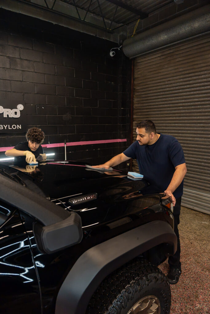 Toyota Tacoma exterior prepared for vehicle protection service