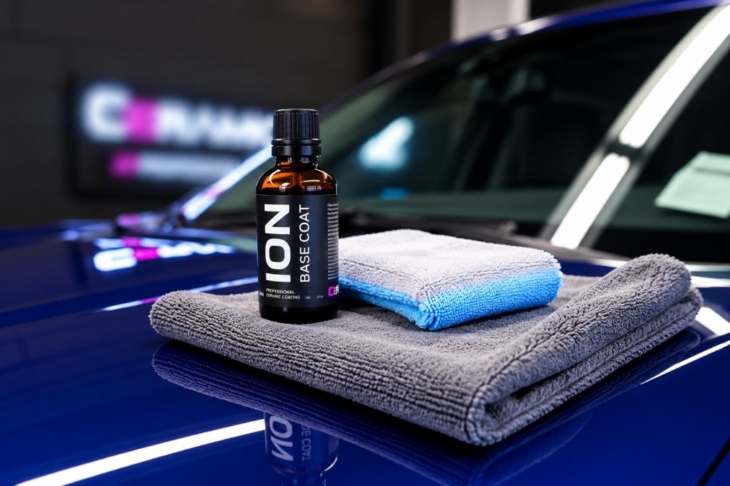 Professional vehicle paint preparation before ceramic coating at Quality Auto Spa